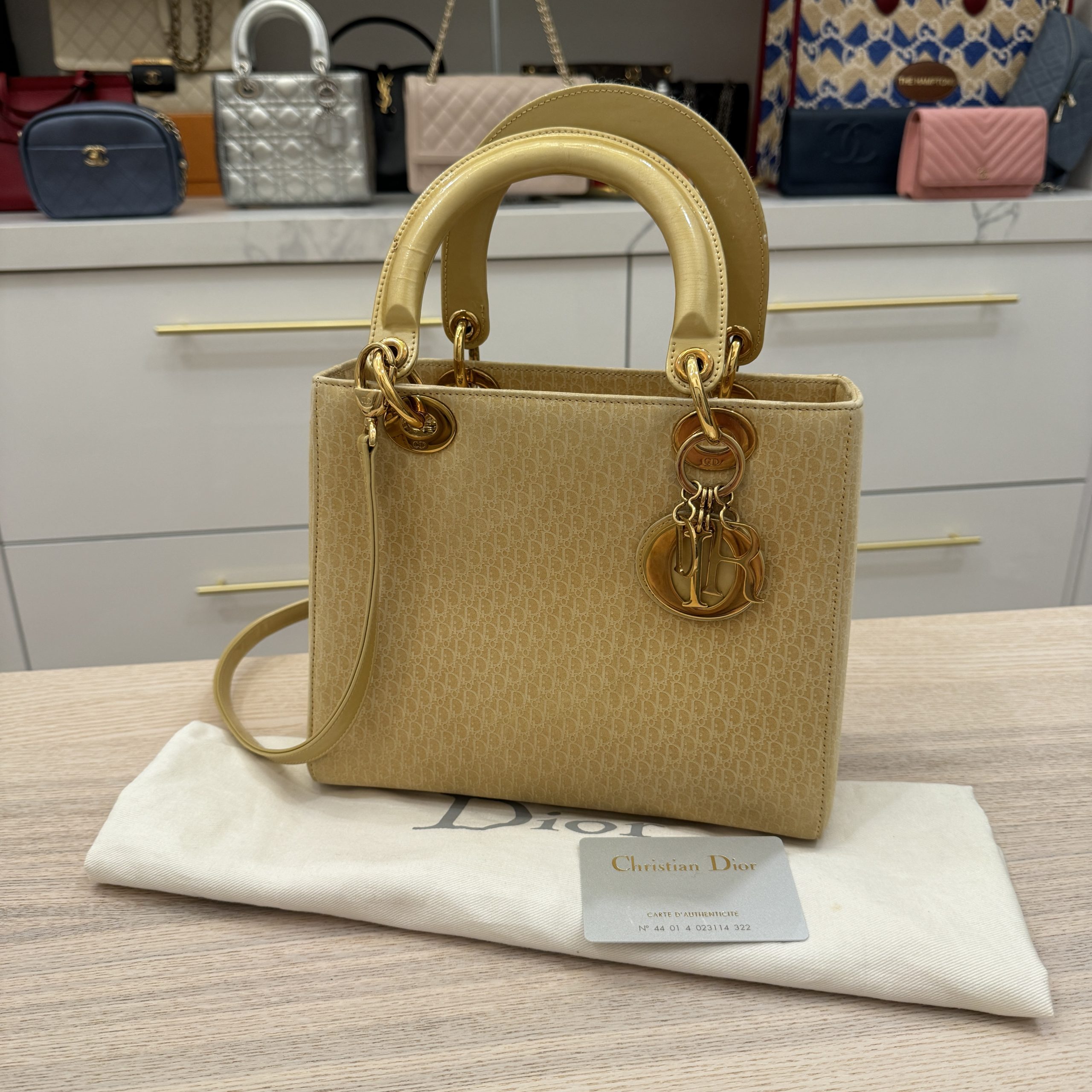 Christian dior gold bag deals