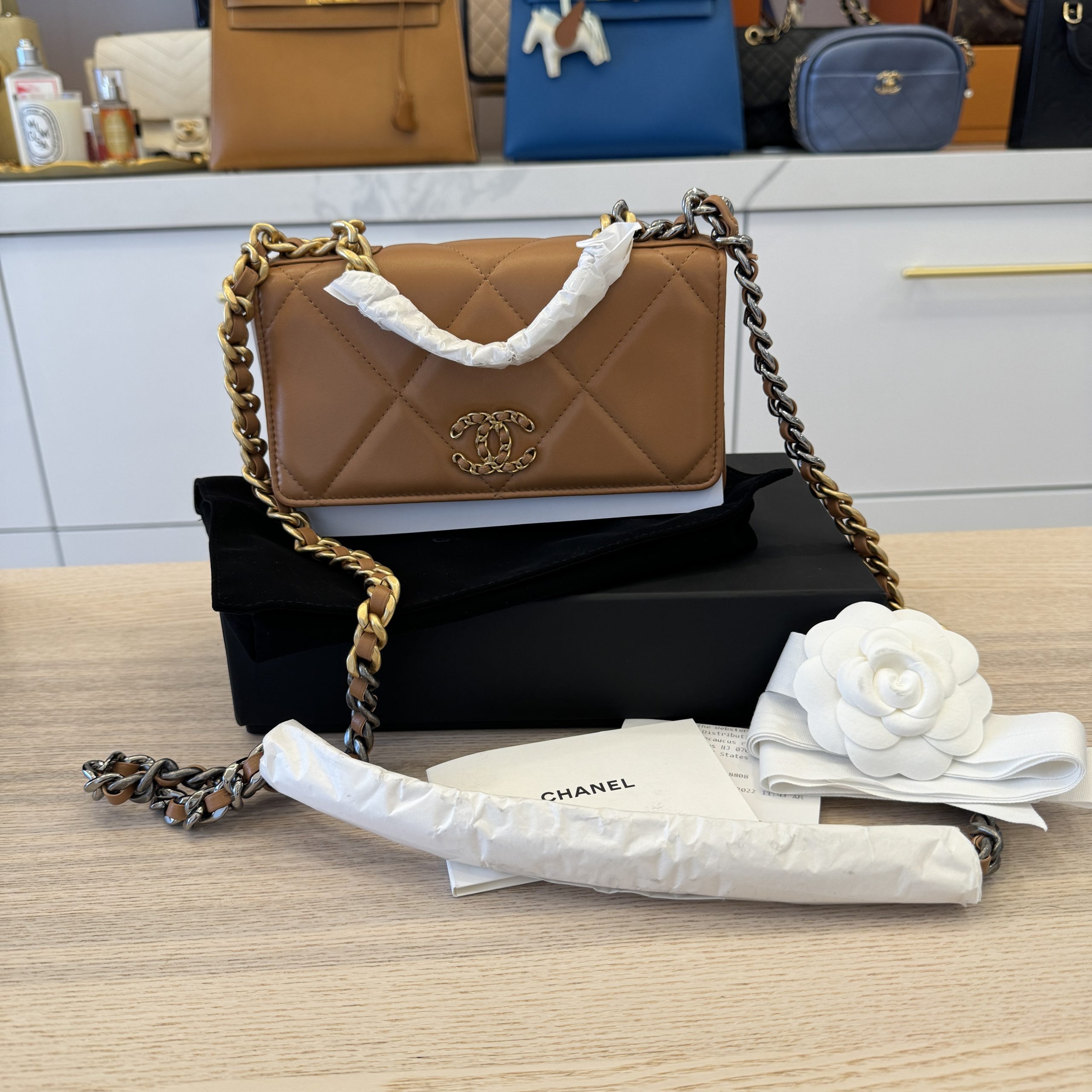 Handbag Chanel 19 Small Beige Sling Bag Chanel 19 Flap Bag Price