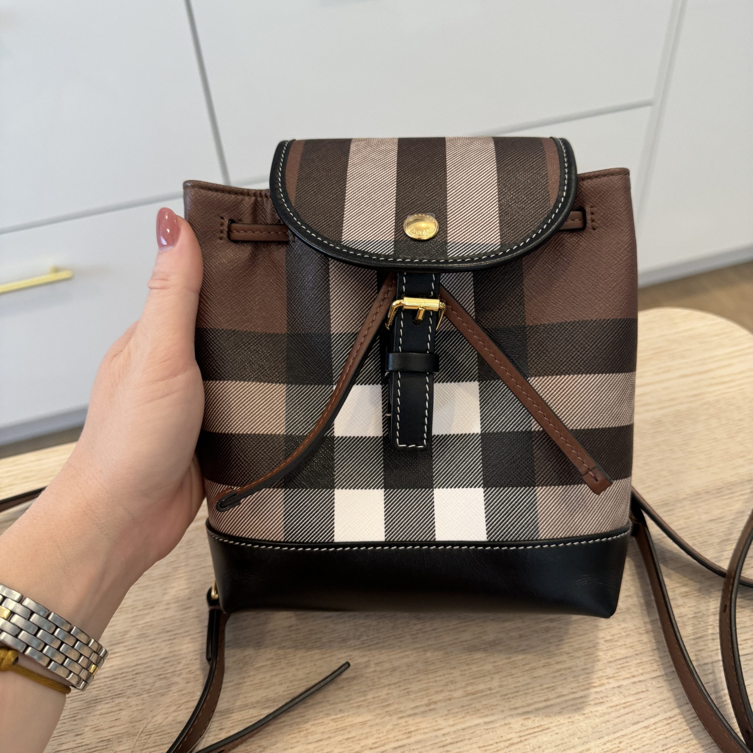 Burberry Brown Micro Backpack Birch Brown