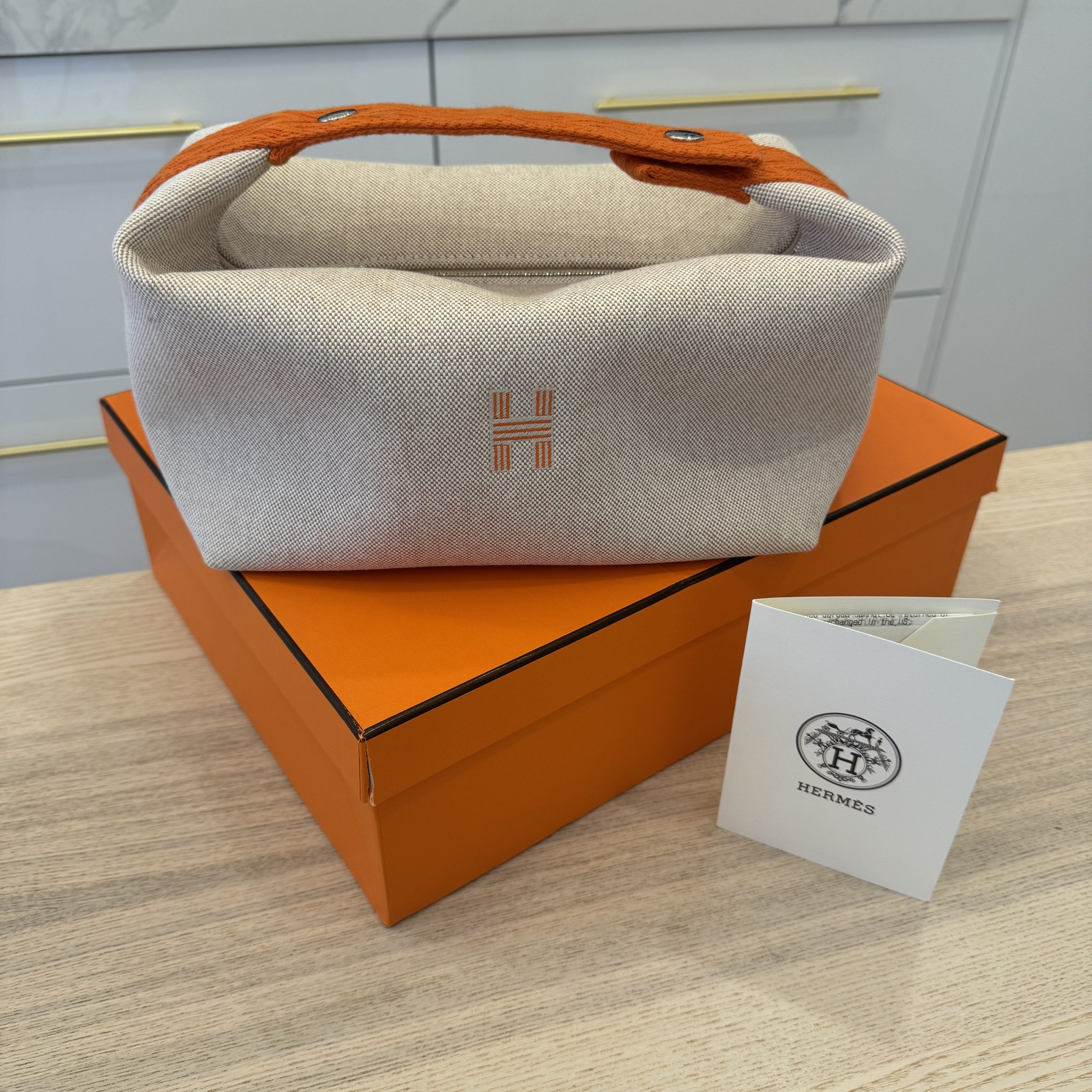 Hermes Canvas Large Bride A Brac Pouch Natural