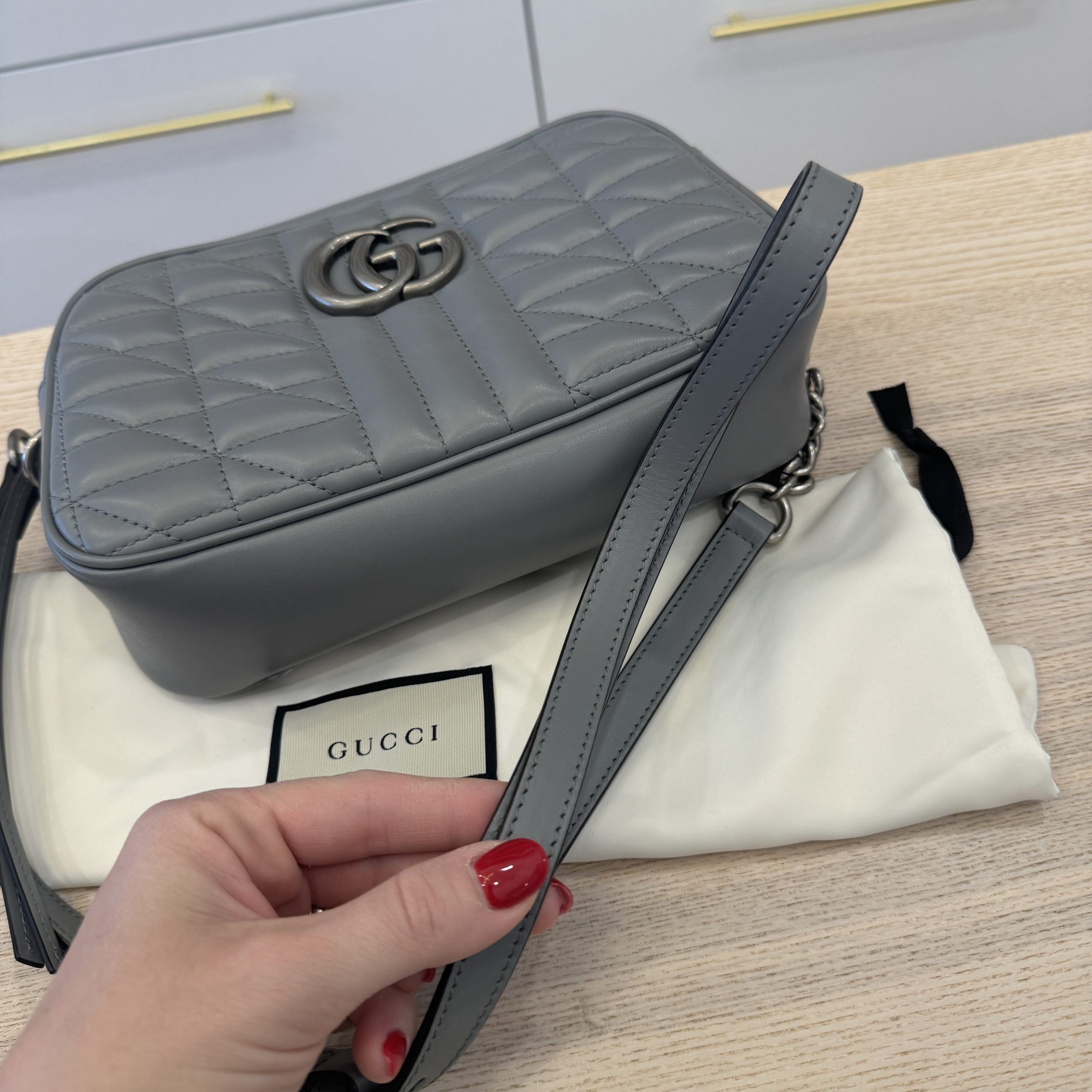 Gucci handbag grey deals