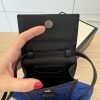 Gucci Econyl Nylon Monogram Off The Grid Crossbody Bag Guilted Blue Black