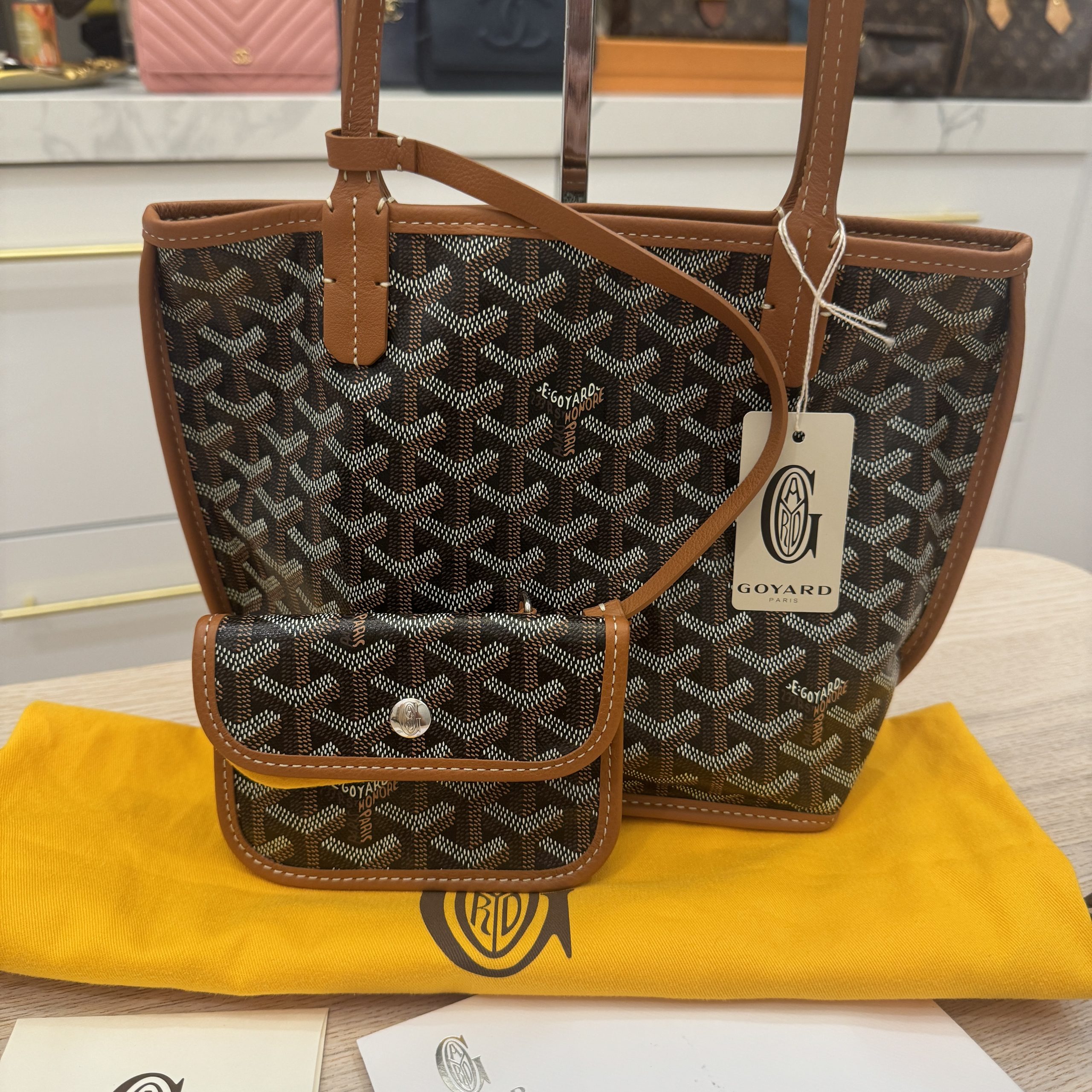 Goyard Goyardine Reversible Mini Anjou Black Gold
