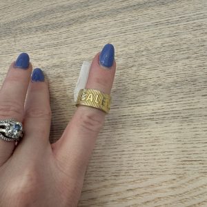 Balenciaga Gold Force Striped Ring Size 6