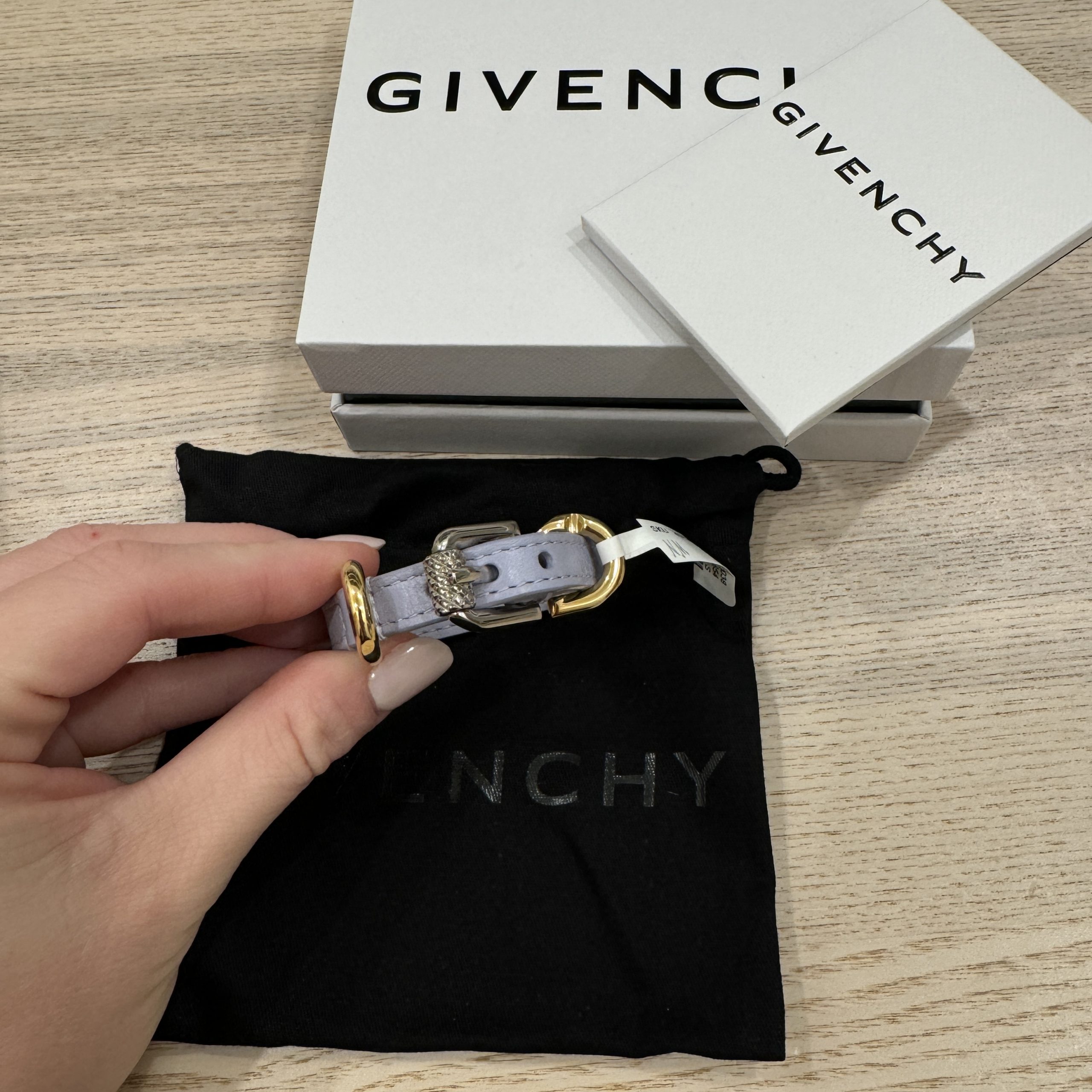 Givenchy Voyou Leather Bracelet Lavender Small