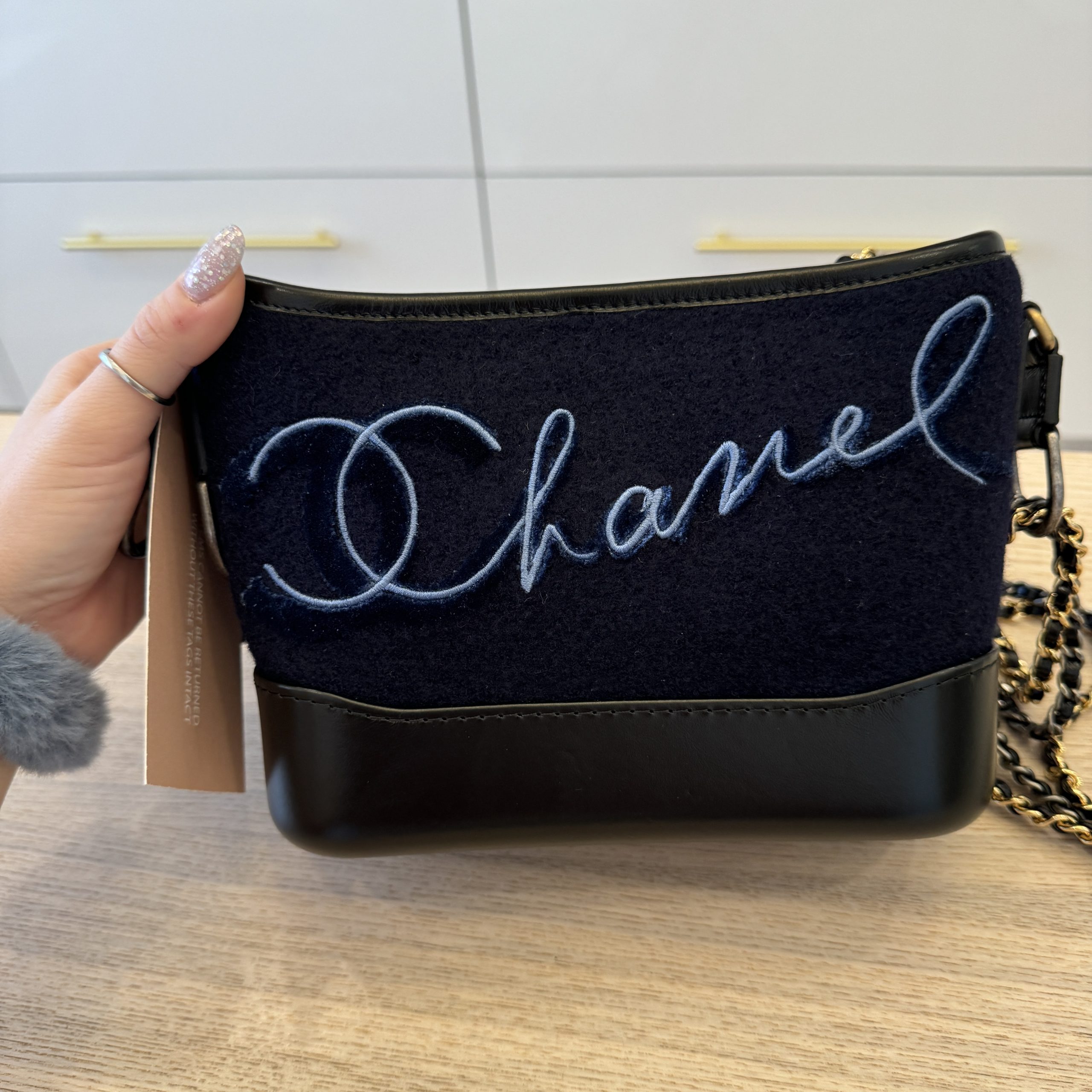 Chanel Paris-Hamburg Gabrielle Hobo Embroidered Wool and Calfskin Small