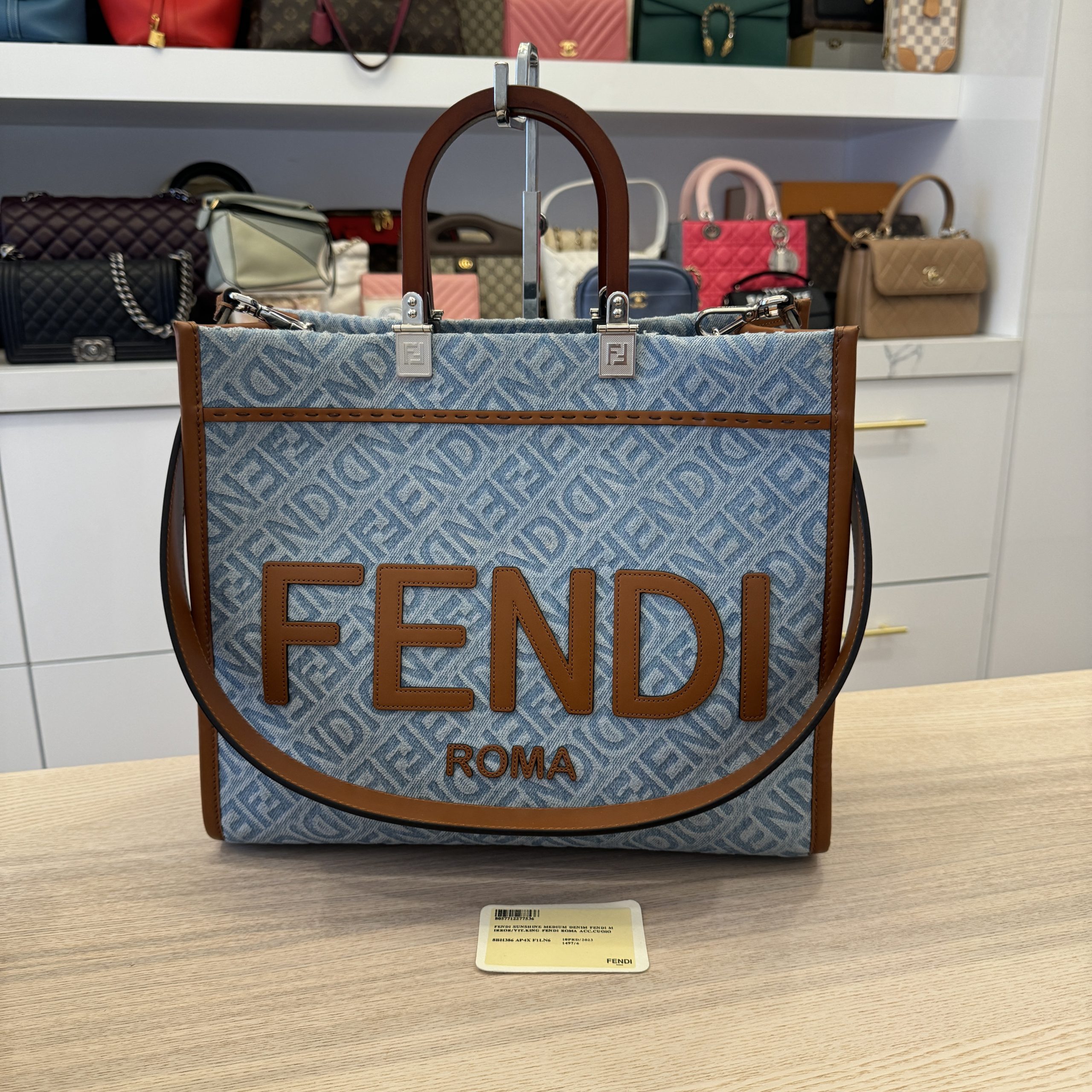 【関税&送料込】Fendi Fendi Embroidered Denim Medium By The Fendi Denim embroidered mini handbag way | The Fashion Square