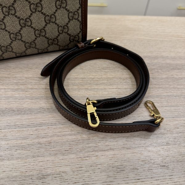 Gucci GG Supreme Small Tote Bag Brown Beige