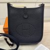 Hermes Taurillion Clemence Evelyne TPM Bleu Nuit and Bleu Indigo SHW