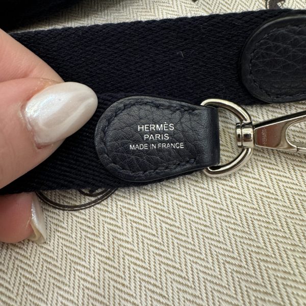 Hermes Taurillion Clemence Evelyne TPM Bleu Nuit and Bleu Indigo SHW