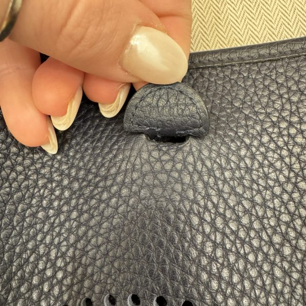 Hermes Taurillion Clemence Evelyne TPM Bleu Nuit and Bleu Indigo SHW