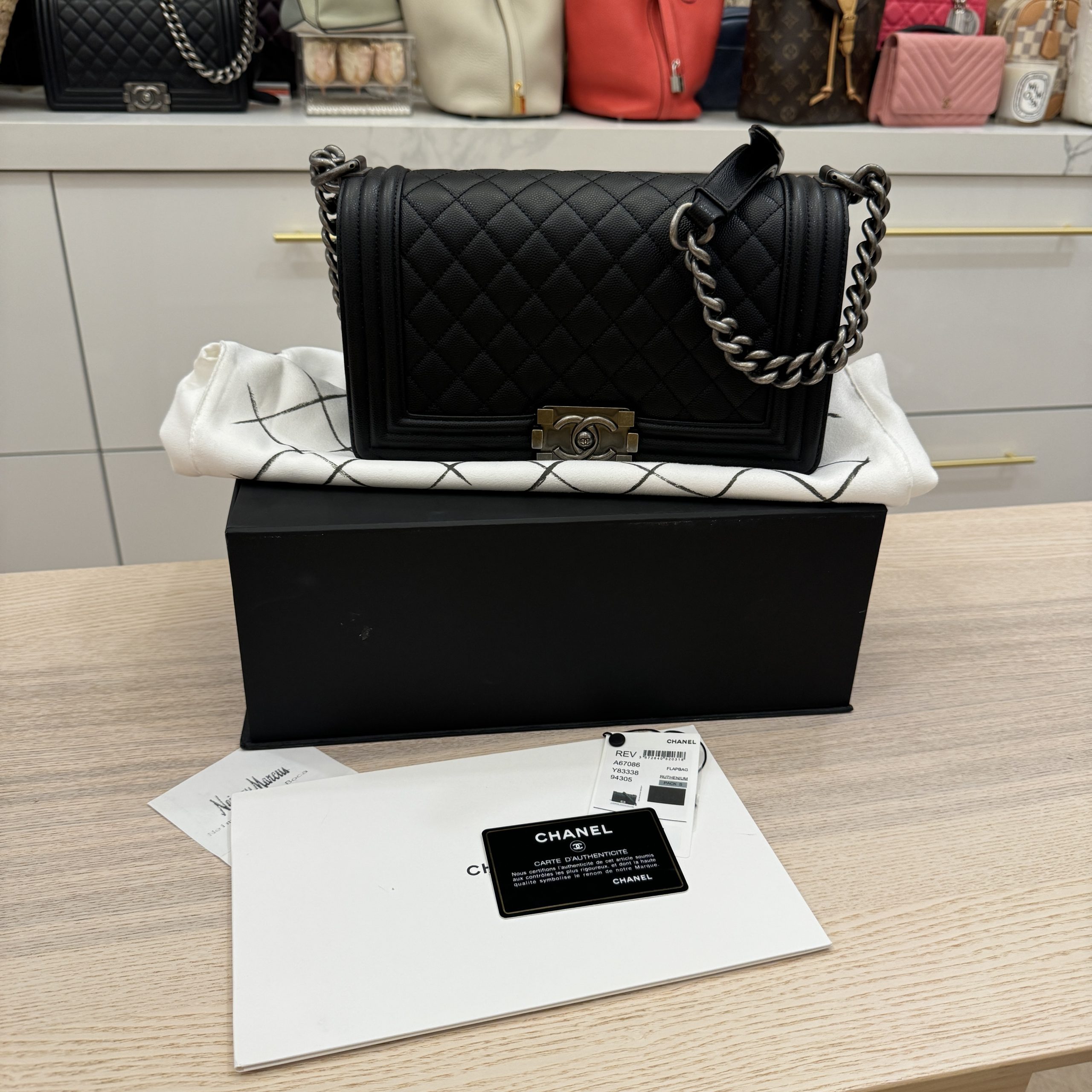 Chanel le boy ruthenium hardware outlet