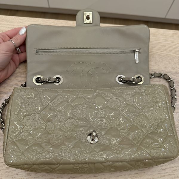 Chanel Lucky Symbols Flap Bag Embossed Patent Medium