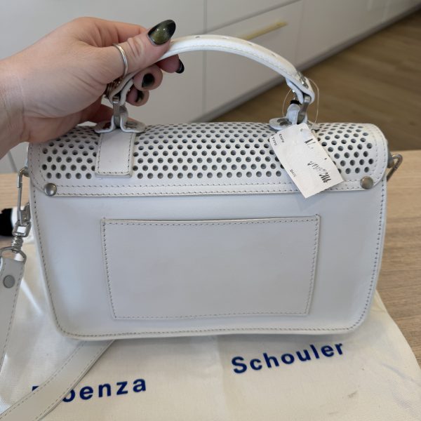 Proenza Schouler PS1 Tiny Crossbody Bag Perforated Leather Optic White