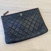 Chanel Classic O Case Clutch Quilted Lamskin Medium Black GHW