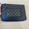 Chanel Classic O Case Clutch Quilted Lamskin Medium Black GHW