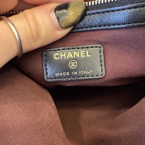 Chanel Classic O Case Clutch Quilted Lamskin Medium Black GHW