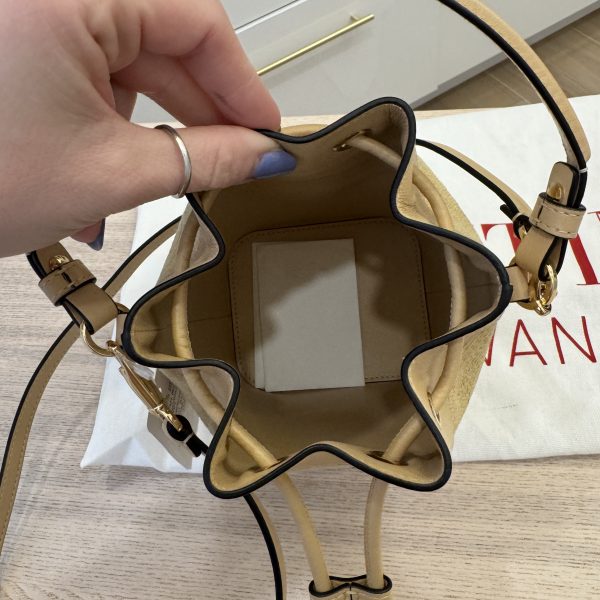 Valentino Garavani Beige VLogo Mini Bucket Bag
