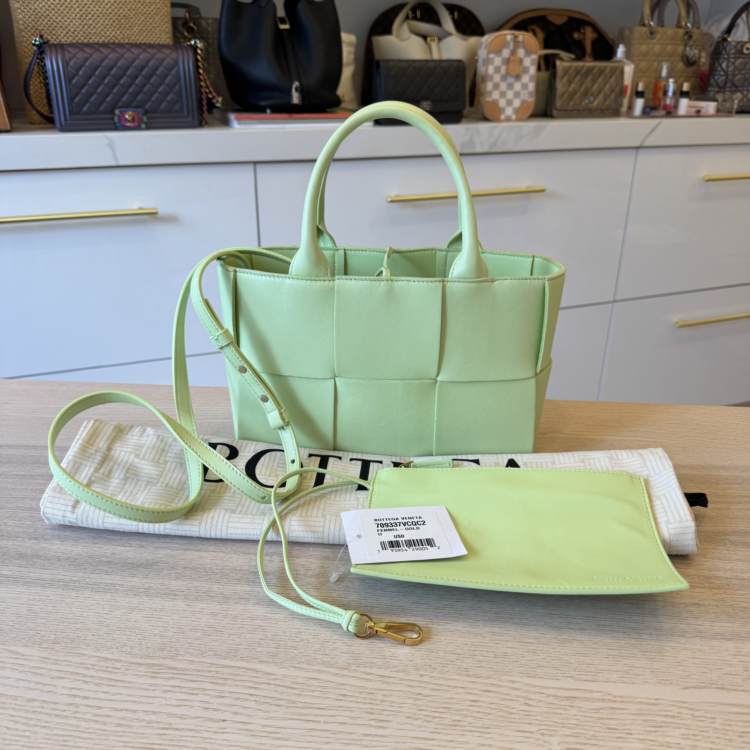 Bottega Veneta Mini Arco Tote Bag Fennel