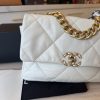 Chanel Lambskin Quilted Large Chanel 19 Flap Ivory