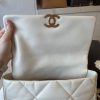 Chanel Lambskin Quilted Large Chanel 19 Flap Ivory