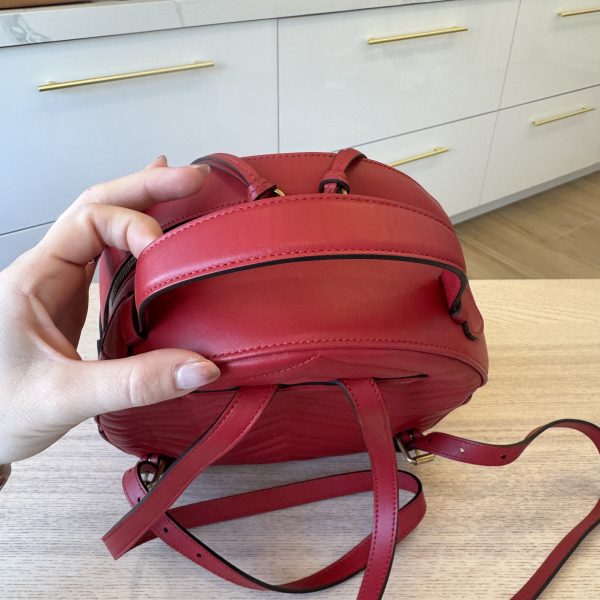 Gucci Calfskin Matelasse GG Marmont Backpack Red