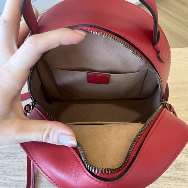 Gucci Calfskin Matelasse GG Marmont Backpack Red