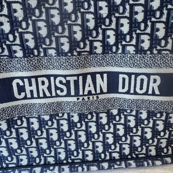 Christian Dior Oblique Medium Book Tote Blue Multicolor