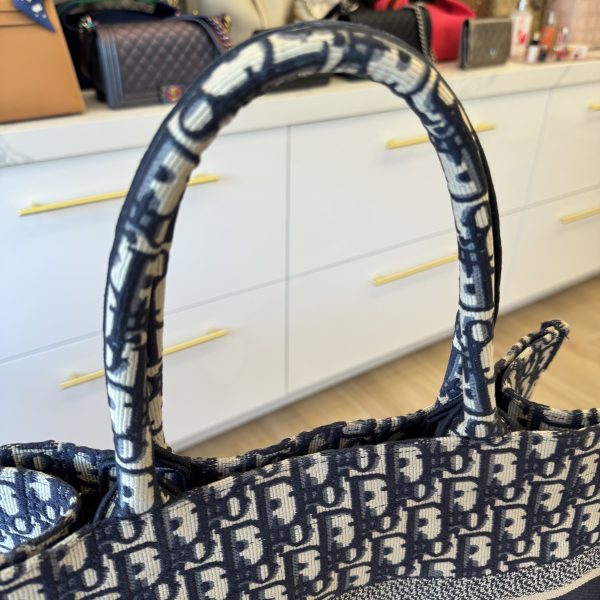 Christian Dior Oblique Medium Book Tote Blue Multicolor