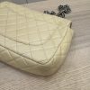 Chanel Washed Lambskin Quilted Jumbo Single Flap Bijoux Chain Ivory