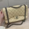 Chanel Washed Lambskin Quilted Jumbo Single Flap Bijoux Chain Ivory
