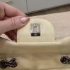 Chanel Washed Lambskin Quilted Jumbo Single Flap Bijoux Chain Ivory