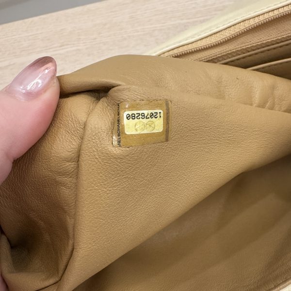 Chanel Washed Lambskin Quilted Jumbo Single Flap Bijoux Chain Ivory