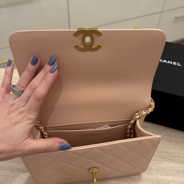 Chanel Calfskin Quilted Perfect Fit Flap Light Pink 24C