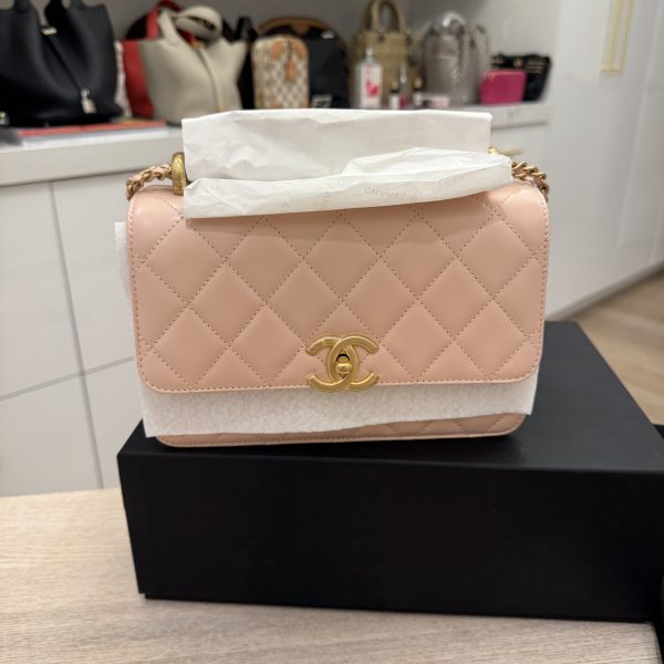 Chanel Calfskin Quilted Perfect Fit Flap Light Pink 24C