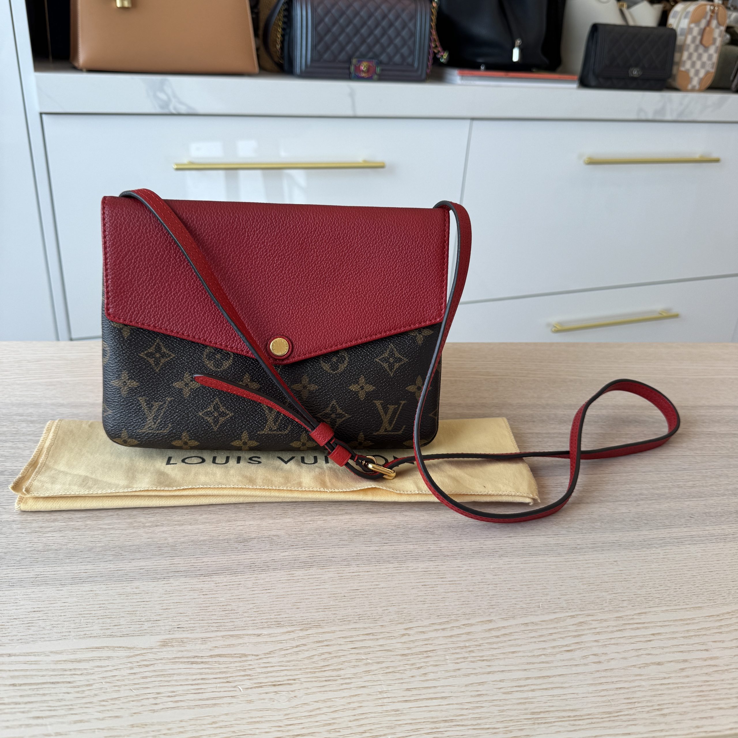 Louis Vuitton Monogram Twice Pochette Cerise