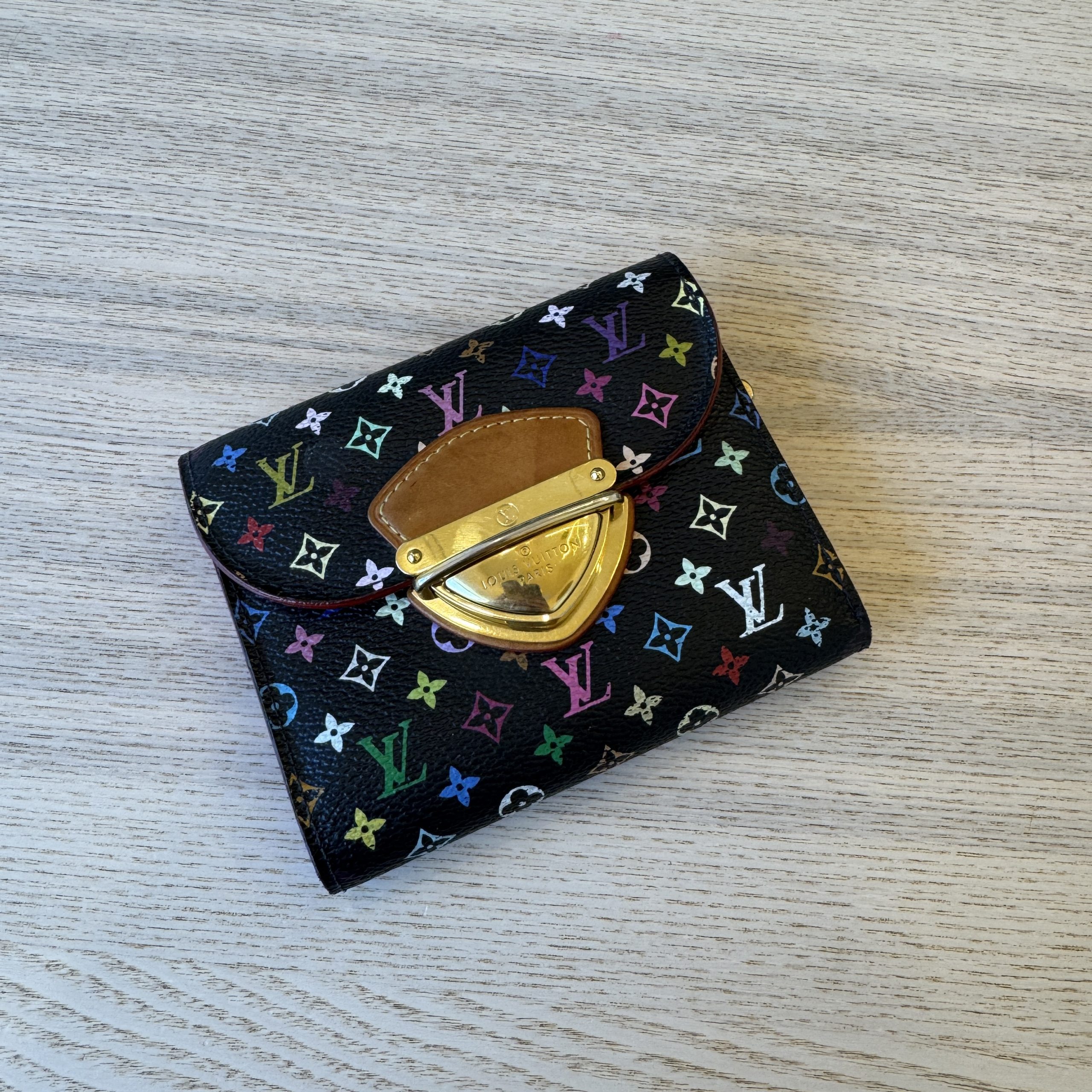 Louis Vuitton Monogram Multicolor Joey Wallet Black