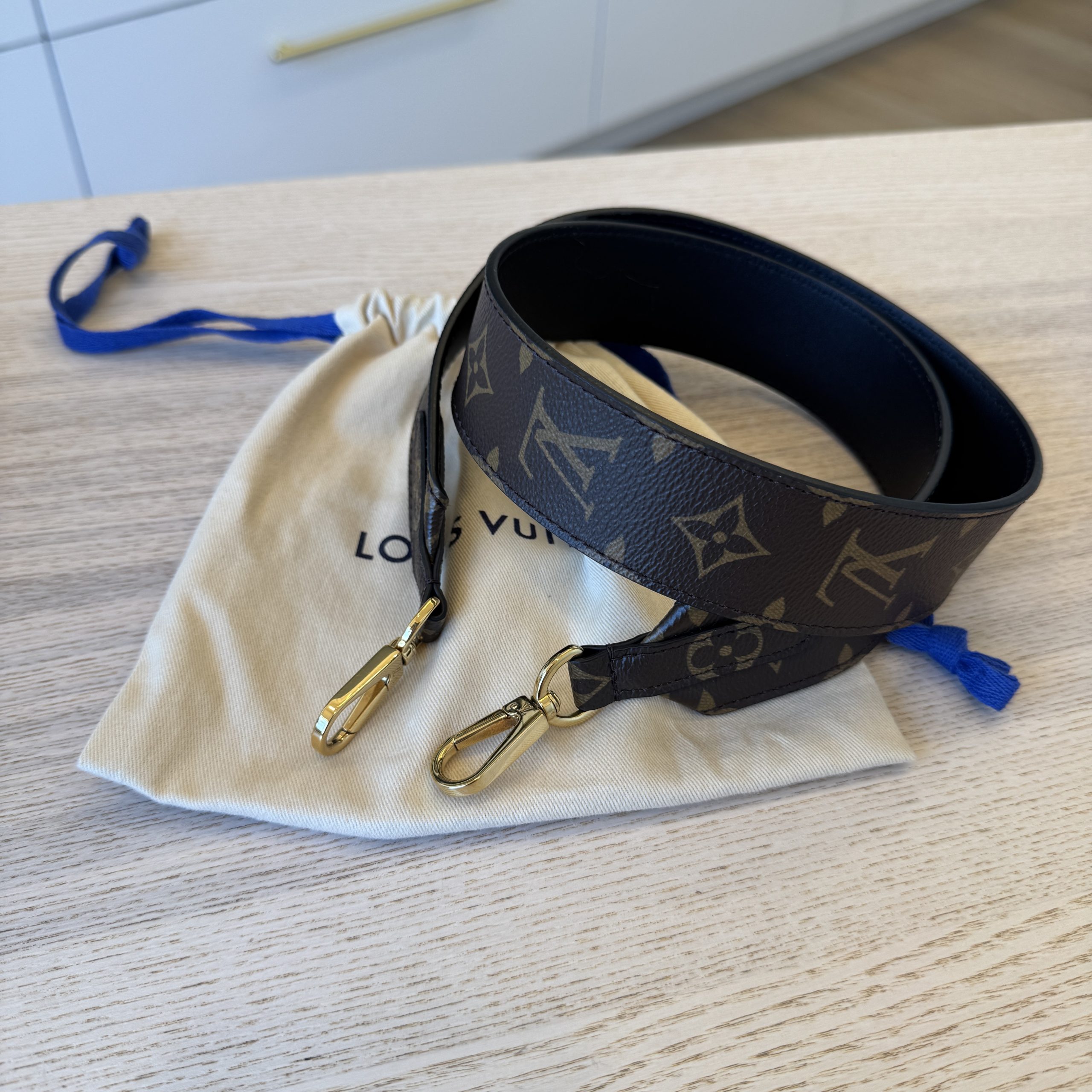 Louis Vuitton Monogram Bandouliere Shoulder Strap Noir