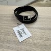 Saint Laurent Crystal Square Buckle Belt Black 36/90
