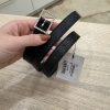 Saint Laurent Crystal Square Buckle Belt Black 36/90