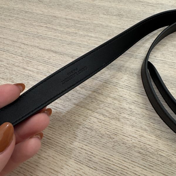 Saint Laurent Crystal Square Buckle Belt Black 36/90