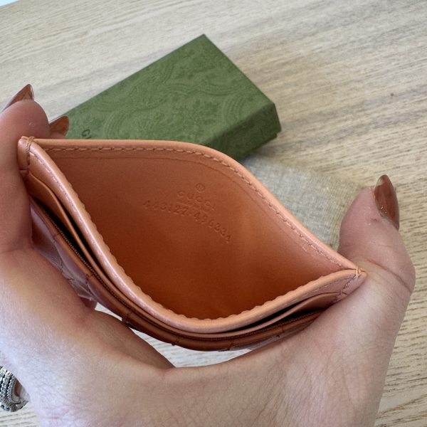 Gucci Calfskin Matelasse GG Marmont Card Holder
