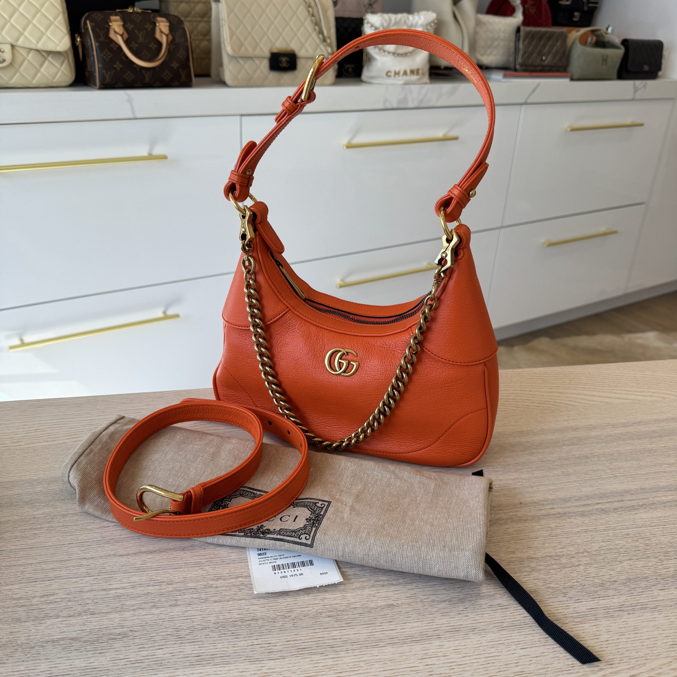 Gucci Aphrodite Small Shoulder Bag Orange