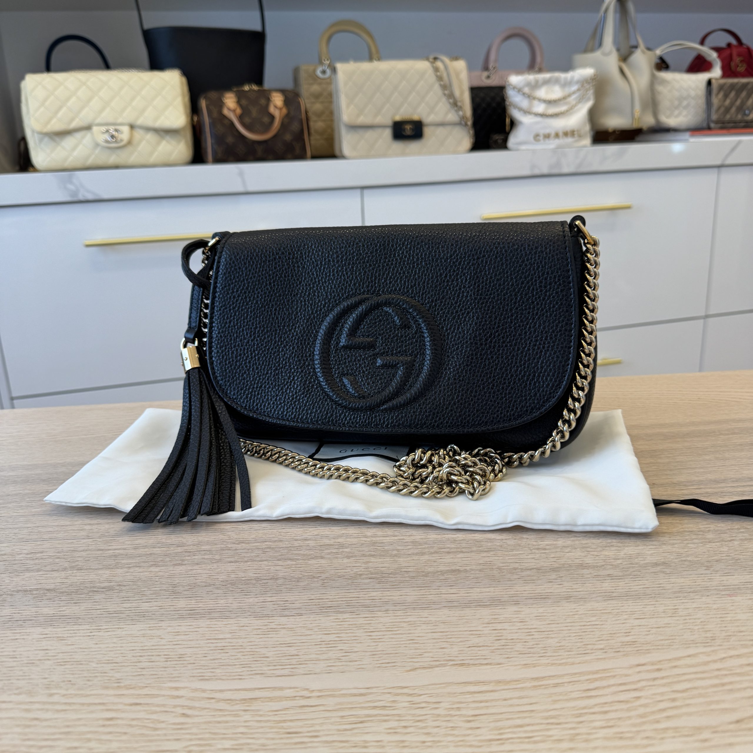 Gucci Disco Soho Black Chain Cross Body Handbag