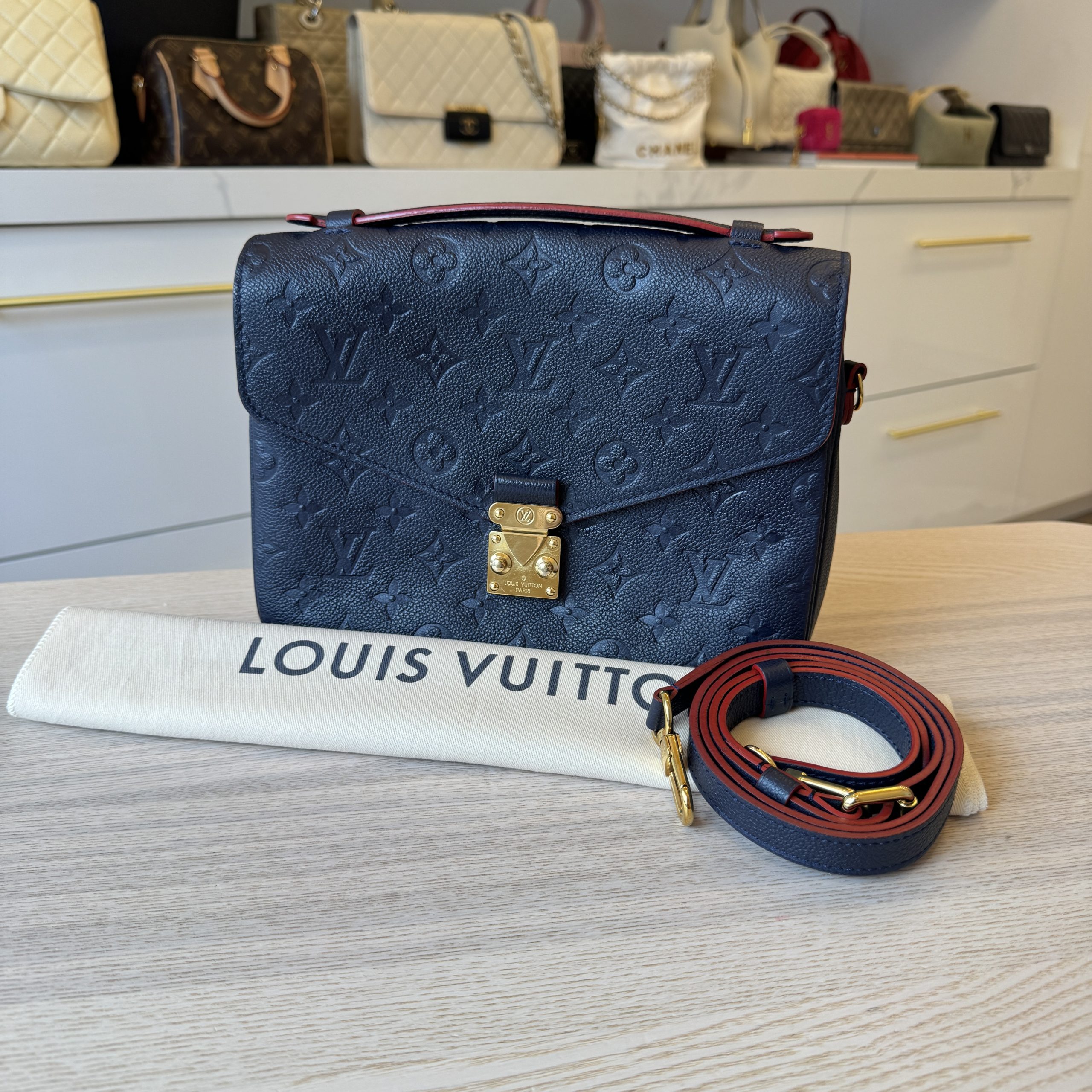 Louis Vuitton Empreinte Pochette Metis Marine Rouge