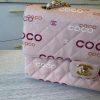 Chanel Pink Quilted Jersey Coco Printed Medium Double Flap Bag