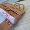 Chanel Pink Quilted Jersey Coco Printed Medium Double Flap Bag