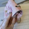 Chanel Pink Quilted Jersey Coco Printed Medium Double Flap Bag