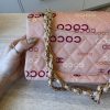Chanel Pink Quilted Jersey Coco Printed Medium Double Flap Bag