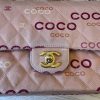Chanel Pink Quilted Jersey Coco Printed Medium Double Flap Bag
